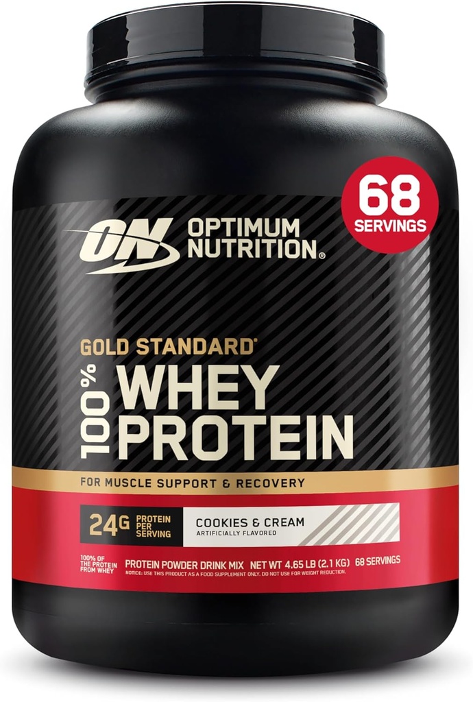 Βέλτιστη διατροφή Gold Πρότυπο 100% Whey Protein Powder, cookies & Cream, 5 Λίρες (συσκευασία Μαΐου Vary)