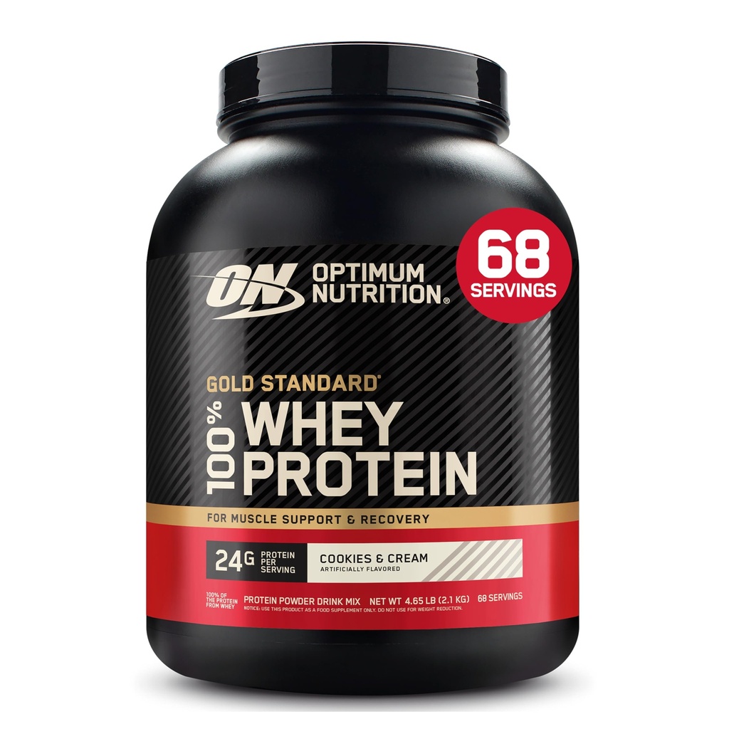 Βέλτιστη διατροφή Gold Πρότυπο 100% Whey Protein Powder, cookies & Cream, 5 Λίρες (συσκευασία Μαΐου Vary)