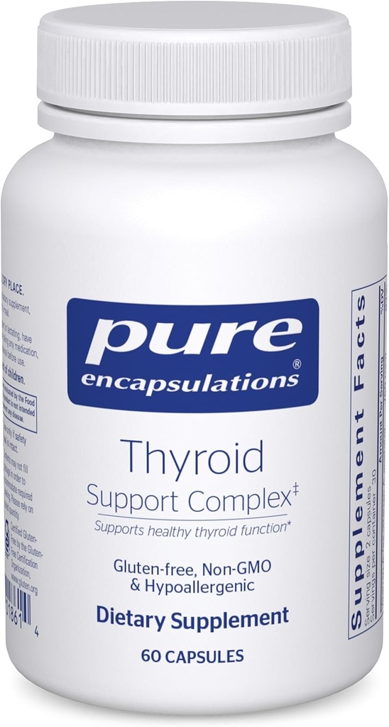 Pure Encapsulations Thyroid Support Complex - Υποστηρίζει Thyroid Υγεία* - Αντιοξειδωτική Έγχυση - με Ashwagandha & Iodine - Μη ΓΤΟ & Χορτοφαγικά - 60 Κάψουλες