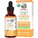 MaryRuth Organics USDA Organic Vitamin D Drops | Vitamin D3 Liquid | Sugar Free | Liquid Vitamin D Drops Immune Support for Infants & Toddlers | VIT D3 | Gluten Free | Non-GMO | 90-150 Servings