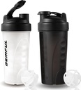 GEMFUL Shaker Bottle for Protein Mixes 28 oz BPA-Free Leak Proof Shaker Smothies Cups with Sports Gym Mixer 2 Pack