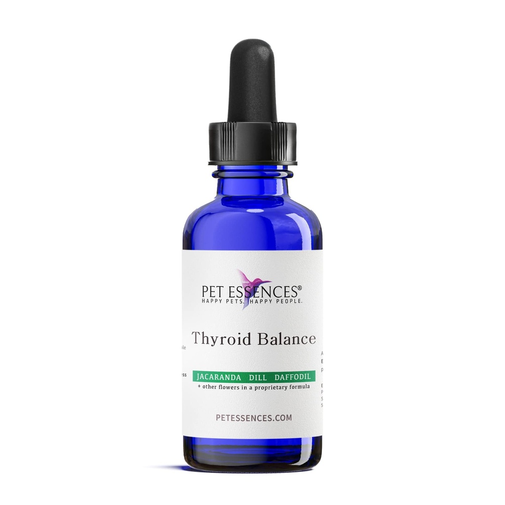Thyroid συμπλήρωμα υποστήριξης, 1oz - Υγρό αποστάγματα λουλουδιών για σκύλους, γάτες & άλογα, προωθεί την ισορροπία θυρεοειδούς & συναισθηματική ευεξία - Ασφαλής, εύκολη στη χρήση Formula για όλες τις φυλές