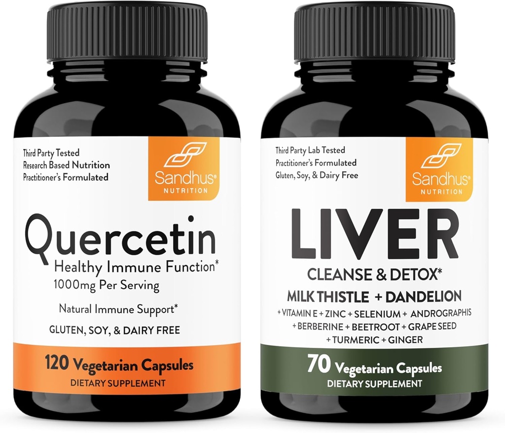 Quercetin του Sandhu 1000mg & Liver Cleanse & Detox Κάψουλες.