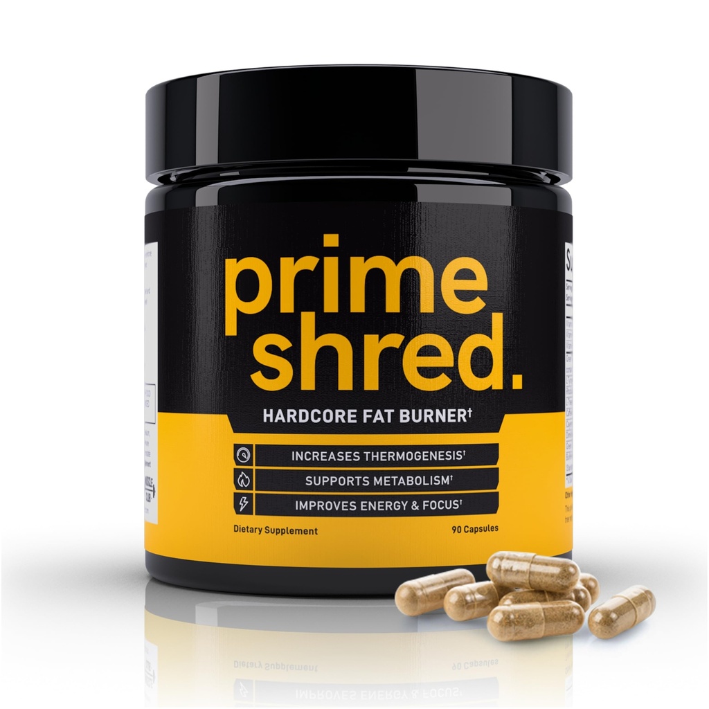 PrimeShred: Fat Burner για τους άνδρες, Φυσικό Καταπιεστικό Ορεκτικό, Θερμογόνο Αναμνηστικό Μεταβολισμού & Συμπλήρωμα Ενέργειας, Διαχείριση Βάρος w/Πράσινο Τσάι, Καφεΐνη L-Καρνιτίνη, Vegan & Σόγια χωρίς, 90 Caps