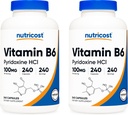 Nutricost Βιταμίνη B6 (Pyridoxine HCl) 100mg, 240 κάψουλες (2 φιάλες)