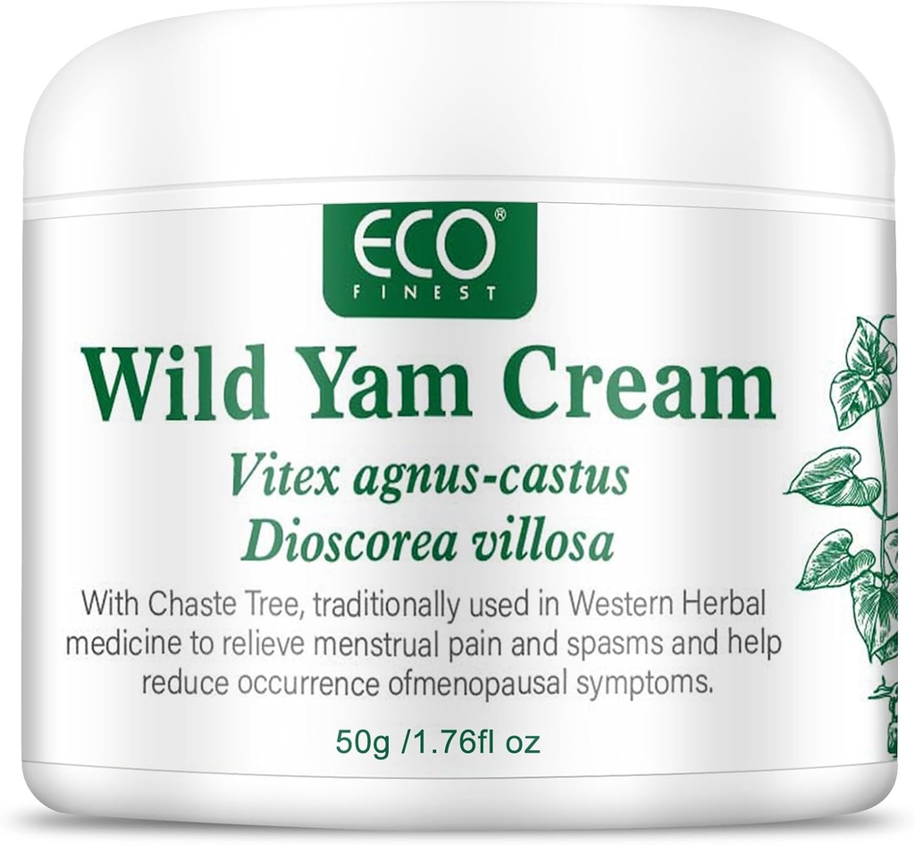 WFDL Wild Yam Cream for Hormone Balance, Organic Yam Cream with Chasteberry, Aloe & Vitamin E για Εμμηνόπαυση Ανακούφιση, Καταπραϋντικά Νυχτερινά Ιδρώματα & Καυτές Αναλαμπές, Ανακουφίζει Mood Swings (1,76 OZ)