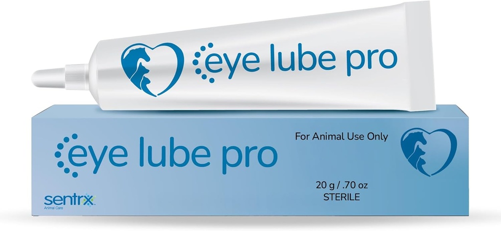 Sentrx - Eye Lube Pro Eye Drops for Dogs, Cats, and Horses, Hydrating Gel Eye Drops with Hyaluronic Acid and Carbomer Lubritation, for Dryness, Icing, and Irritation, 20g