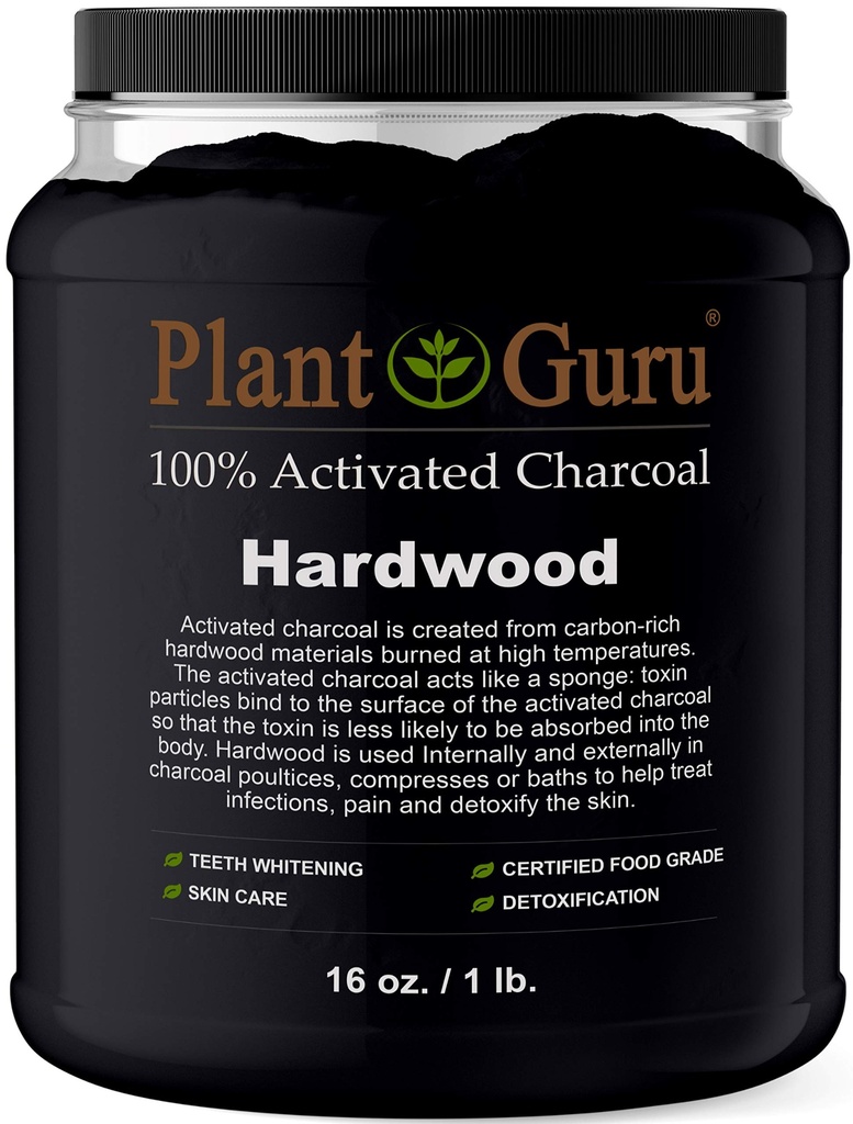 Ενεργοποιημένη σκόνη καρβουνιού - 1 lb. Jar - Hardwood - βαθμού τροφίμων Kosher μη-GMO - λεύκανση δοντιών, μάσκα προσώπου και σαπούνι παρασκευής. Προάγει τη Φυσική Αποτοξίνωση και Βοηθά στην Πέψη