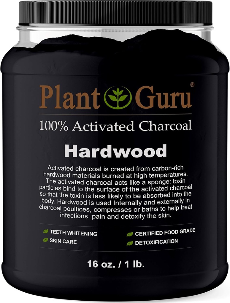 Ενεργοποιημένη σκόνη καρβουνιού - 1 lb. Jar - Hardwood - βαθμού τροφίμων Kosher μη-GMO - λεύκανση δοντιών, μάσκα προσώπου και σαπούνι παρασκευής. Προάγει τη Φυσική Αποτοξίνωση και Βοηθά στην Πέψη