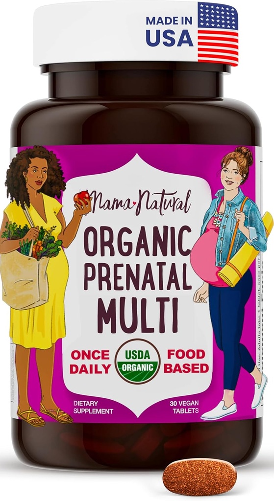 Mama Natural Organic Προγεννητικές Βιταμίνες για γυναίκες Vegan (30 σερβιέτες) 