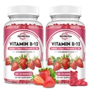 Βιταμίνη B12 Σύμπλεγμα Gummies - 5000 mcg Μεθυλοκοβαλαμίνη με σίδηρο, βιταμίνη C, D3 & Folate, Ενεργειακή Υποστήριξη & Μεταβολισμός, Ανοσοποιητικό, B-12 Μασώμενα συμπλήρωμα για άνδρες & γυναίκες, γεύση φράουλα, 2 συσκευασία