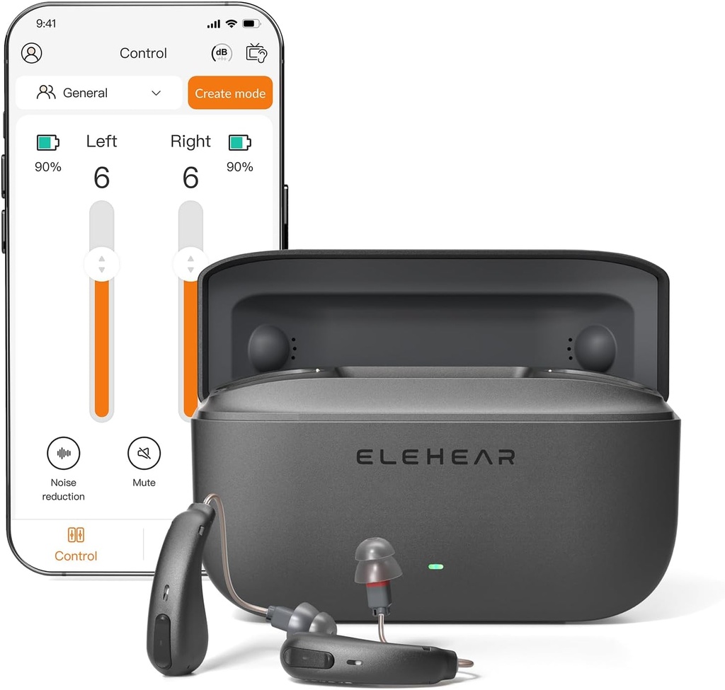 Alpha Pro Βοηθήματα Ακρόασης, Bluetooth OTC Βοηθήματα Ακρόασης για ηλικιωμένους ενήλικες, Smart Rechargable Βοηθητικό Ακρόασης με AI Ακύρωση θορύβου, Bluetooth Enabled & App Control Βοηθητικό Ακρόασης, Άνετα Fit