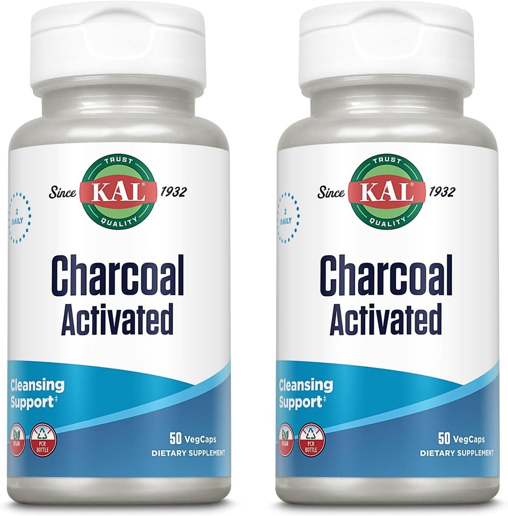 KAL Charcoal 280mg - 50 Capsules | Pack of 2