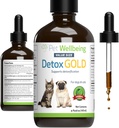Pet Wellbeing Detox Gold for Dogs & Cats - Απαλή Αποτοξίνωση & Αποβολή Υποστήριξη, Φροντίδα ανοσοποιητικού συστήματος, Βήτα, Ευλογημένη Θήκη - Κτηνιατρικό-Σχηματισμένο συμπλήρωμα βοτάνων 4 oz (118 ml)
