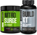 Jacked Factory Nitrosurge Pre-Education in Black Cherry & Build XT Muscle Building Bundle for Men & Women