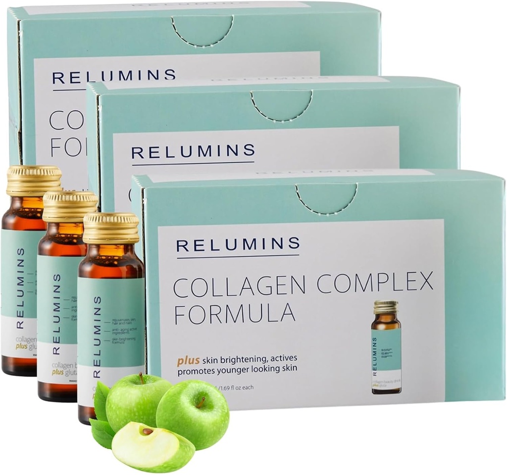 Relumins Advanced Collagen Beauty Drink with Glutathione, Hyaluronic Acid & Antioxidants 