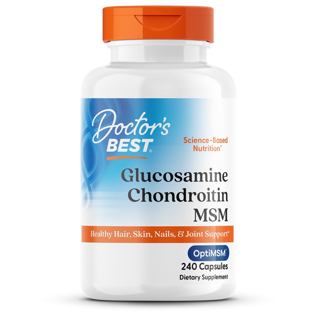 Καλύτερη Glucosamine Chondroitin του γιατρού Msm με OptiMSM κάψουλες, υποστηρίζει υγιή κοινή δομή, λειτουργία & άνεση, μη GMO, χωρίς γλουτένη, χωρίς σόγια, 240 κόμης (πακέτο του 1)