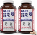 Yerba Prima Daily Fiber Caps Formula 400 Κάψουλες (πακέτο του 2) - Και οι δύο Διαλυτές / Αδιάλυτες Ίνες με το Psyllium Seed Husks, Acacia Gum, Apple Fiber Συμπλήρωμα