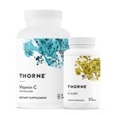 THORNE - Ουσιώδεις Βιταμίνες Δέσμη: Βιταμίνη C & D-5000 Complex - Ανοσοποιητικό, Οστική Υγεία, και Ενεργειακή Υποστήριξη - 60 έως 90 Υπηρεσίες