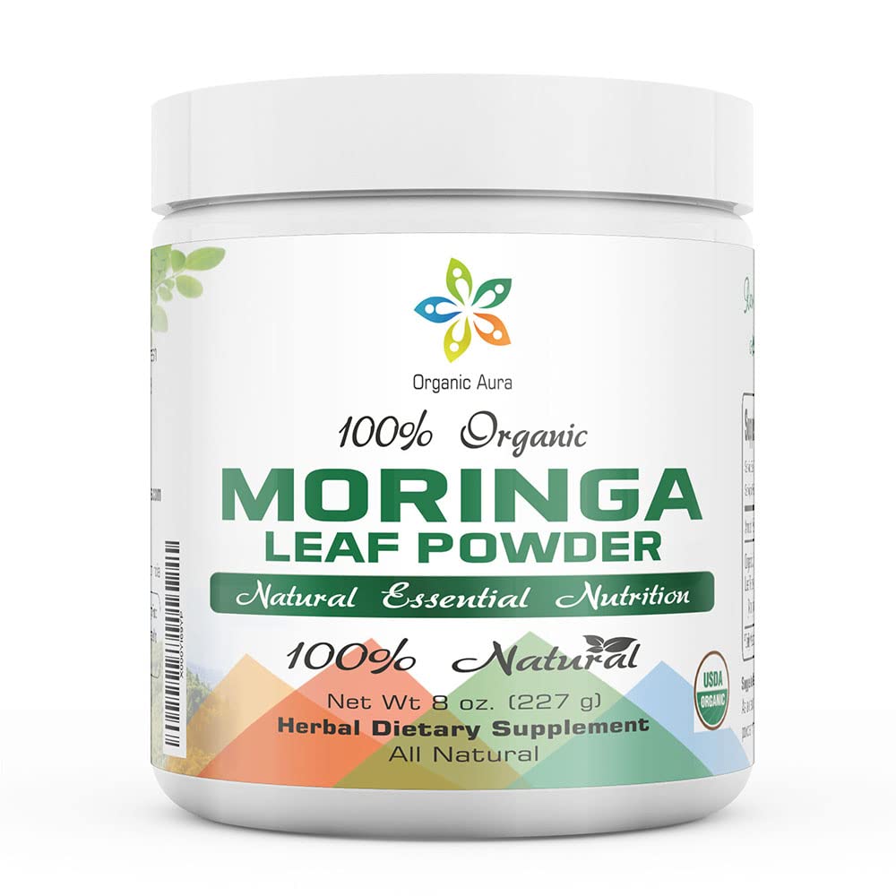 Πιστοποιημένη οργανική Moringa Leaf Powder-8Oz. USDA Certified Organic. Φυσικά ενισχύει την Ενέργεια, Μεταβολισμός & Ανοσία. 100% καθαρό και ωμό. Χωρίς ΓΤΟ, χωρίς γλουτένη.