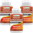 Best Naturals, Fast Active Lactase Enzyme, 3000 FCC ALU, 180 δισκία (180 Count (Pack of 3))