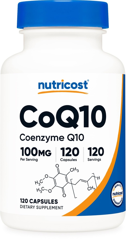 Nutricost CoQ10 100mg, 120 κάψουλες χορτοφάγων, 120 εξυπηρετήσεις - Υψηλή απορρόφηση, χορτοφάγοι, μη ΓΤΟ, συνένζυμο Q10