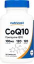 Nutricost CoQ10 100mg, 120 κάψουλες χορτοφάγων, 120 εξυπηρετήσεις - Υψηλή απορρόφηση, χορτοφάγοι, μη ΓΤΟ, συνένζυμο Q10