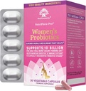 NutriCelebrity NutriFlora-Pro Probiotics for Women - Υποστήριξη Κολπικού, Ουρολοίμωξη (UTI), Digestive System, Period Pain, Yeast, και BV Relief, Cranberry Χάπια, 10 δισεκατομμύρια CFU 6 Strains (30 Caps)