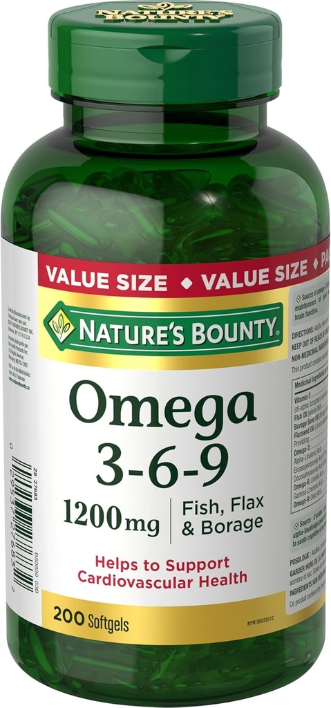 Nature's Bounty Omega-3-6-9 1200mg 200 count