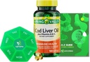 Spring Valley Cod Liver Oil Plus Βιταμίνες Α & D3, 100 softgels, Υποστηρίξτε τη λειτουργία των ματιών και μια υγιή, δεσμίδα με Βιταμίνες & Ορυκτά Ligth&Spring Guide