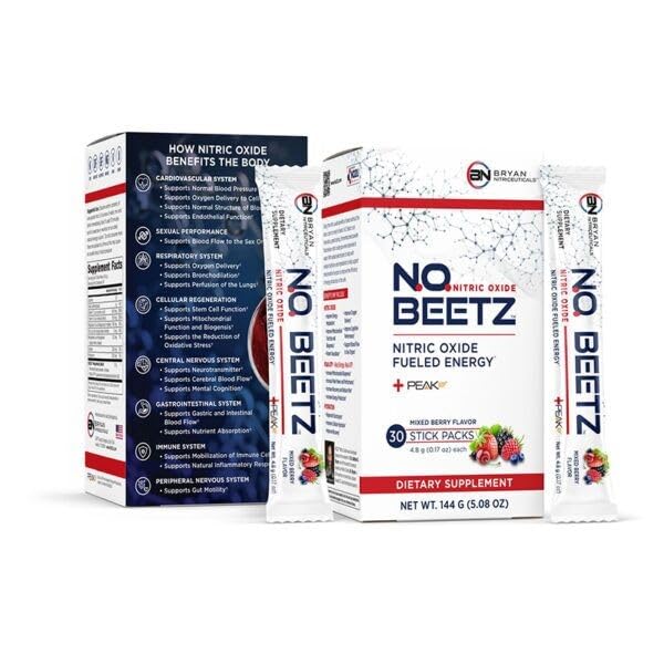N.O. Beetz Nitric Oxide Fueled Energy Boost Supplement, Hydration & Cellular Energy Production Enhancer, Blend of Vitamins and Minerals (30 Services)