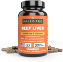 Paleo Pro Liver Gold Premium Beef Organs Κάψουλες, Premium Beef Liver from Grass Fed & Pastured Cows in New Zealand, Συμπλήρωμα διατροφής, χωρίς γλουτένη ή σόγια, 180 κάψουλες