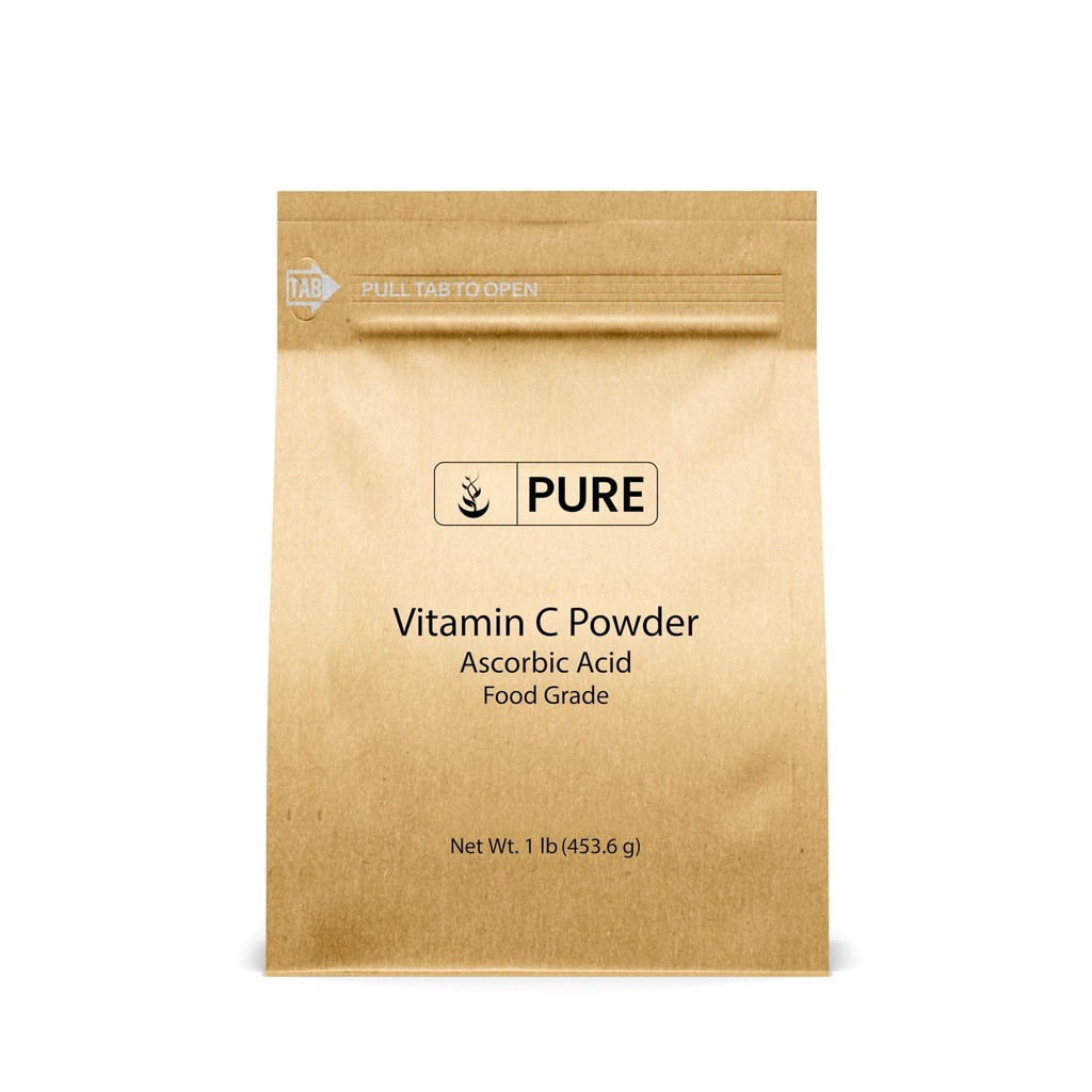 PURE αρχικά ΣΥΣΤΑΤΙΚΑ Βιταμίνη C σκόνη (1 lb) Ασκορβικό οξύ, μη ΓΤΟ, συμπλήρωμα διατροφής