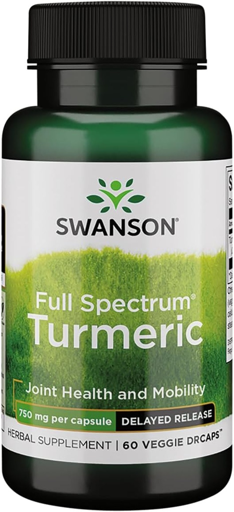 Swanson Full Spectrum Turmeric Delayed Release 750 Milligrams 60 Veg Κάψουλες