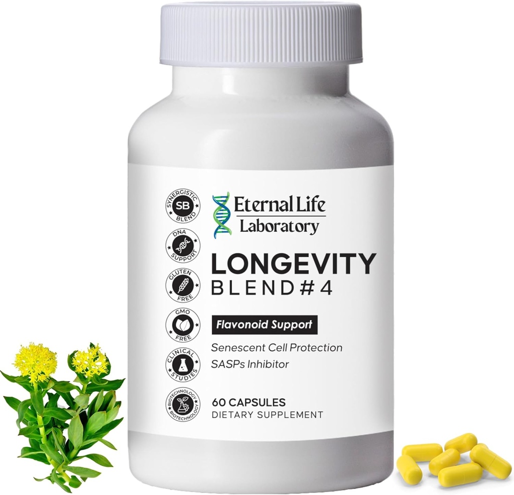 Quercitin, Rhodiola Rosea, Luteolin και Rutin Longevity Blend #4 Συμπλήρωμα Αντιγηραντικής Άμυνας με Ανοσία και Ενεργειακή Υποστήριξη, Αντιοξειδωτικά