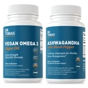 Δρ Τομπάιας Vegan Omega 3 Algae Oil και Ashwagandha κάψουλες, υποστηρίζει την ανθεκτικότητα, ανοσοκαταστολή υγεία, και γενική ευεξία, μη-GMO, Vegan