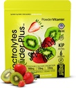 Σκόνη Vitamin Ηλεκτρολυτές σκόνη Plus (20 σερβιέτες) Φράουλα Kiwi Ηλεκτρολυτική σκόνη Zero Calorie Keto,0 Ζάχαρη,όχι Μαλτοδεξτρίνη,1000mg Κάλιο,120mg Ασβέστιο,120mg Μαγνήσιο, Pink Αλάτι Ιμαλαΐων