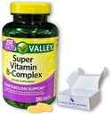 Super Vitamin B Complex Spring Valley- Tablets 250 Count Blend of B6 B12 C thiamine biotin folate pantothenic Acid and riboflavin, Boxed by Fusion Shop Store