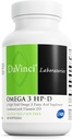 DAVINCI Labs Omega 3 HP-D - Συμπλήρωμα διατροφής για την υποστήριξη ανοσοποιητικού συστήματος, υγιεινών αρθρώσεων και καρδιοαγγειακής και δερματικής υγείας* - με βιταμίνη D3 και περισσότερα - Χωρίς γλουτένη - 60 Softgels