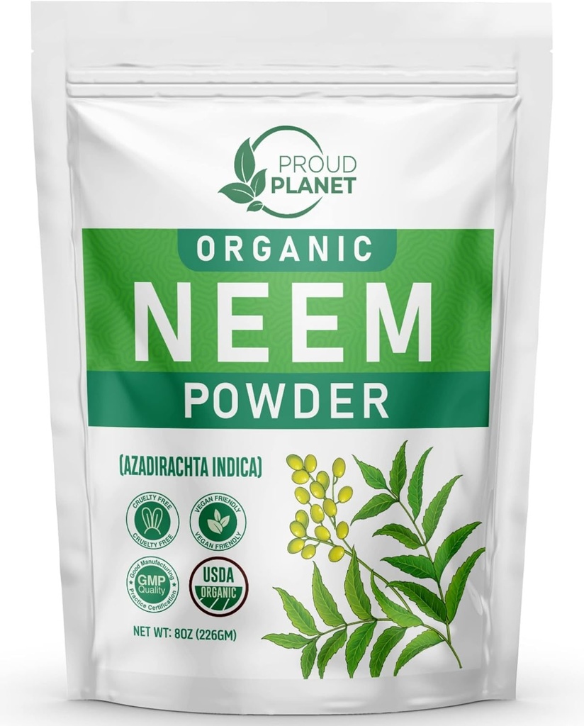 Βιολογικό Neem Leaf σκόνη για το δέρμα, τα μαλλιά και το αίμα 8oz (226g) 