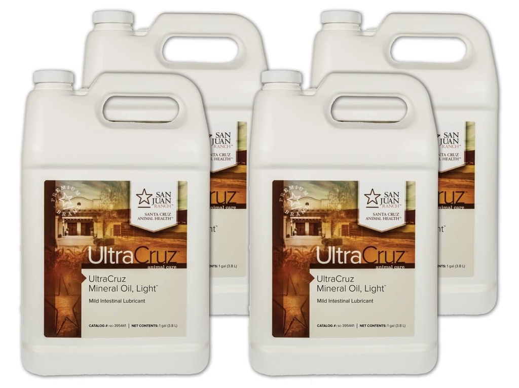 UltraCruz - sc-395544 Mineral Oil Light Συμπλήρωμα για άλογα, ζώα και σκύλους, 4 x 1 Gallon