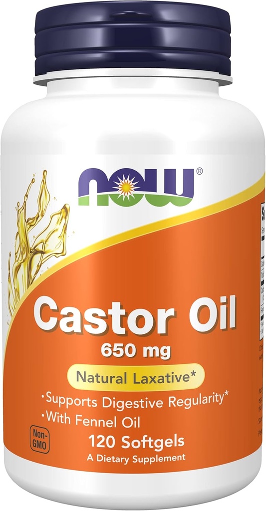 Castor Oil 650mg 120 Softgels (συσκευασία των 2)