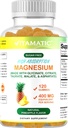Vitamatic Sugar Free Magnesium Gummies - (Κατασκευασμένο με GLYCINATE, Citrate, TAURATE, Malate, & Aspartate) - 400 mg ανά υπηρεσία - 120 Gummies - Προάγει την υγιή χαλάρωση, τους μυς, τα οστά, & την ενεργειακή υποστήριξη