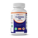 Vitamatic flaxseed Oil 1200 mg – 120 Softgels Ψυχρό Πιέστε flaxseed Oil με 675 mg ALA Omega-3 – Υποστηρίζει την υγεία της καρδιάς και τη συνολική ευεξία