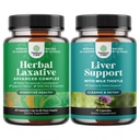 Δέσμη βότανων Laxative καψακίων με προβιοτικά και Liver Cleanse Detox & Repair Formula - Natural Colon Detox Digestive Support System - συμπλήρωμα στήριξης του ήπατος με γαϊδουράγκαθο γάλακτος