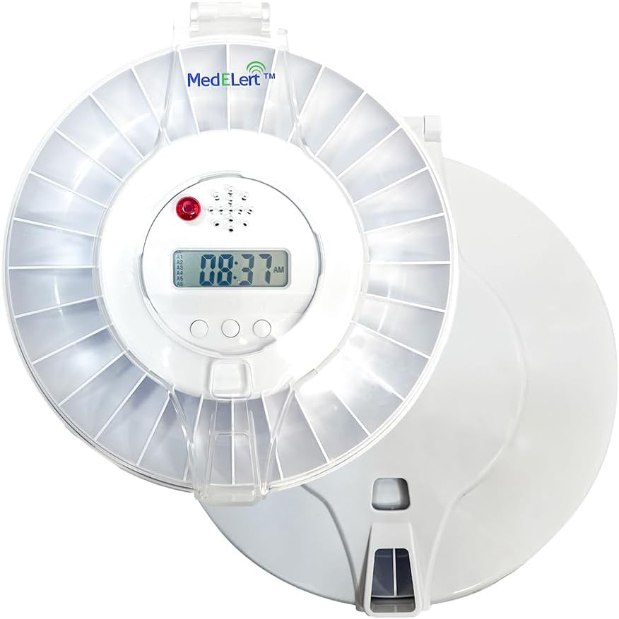 Αυτόματη συσκευή διανομής χαπιών για ηλικιωμένους με συναγερμό, 28 σφραγισμένη μηχανή διαμερισμάτων για φαρμακευτική αγωγή, ηλεκτρονική χρονομετρημένη αυτόματη μηχανή διανομής χαπιών Organizer Smart κλειδωμένη FSA/HSA Επιλέξιμες