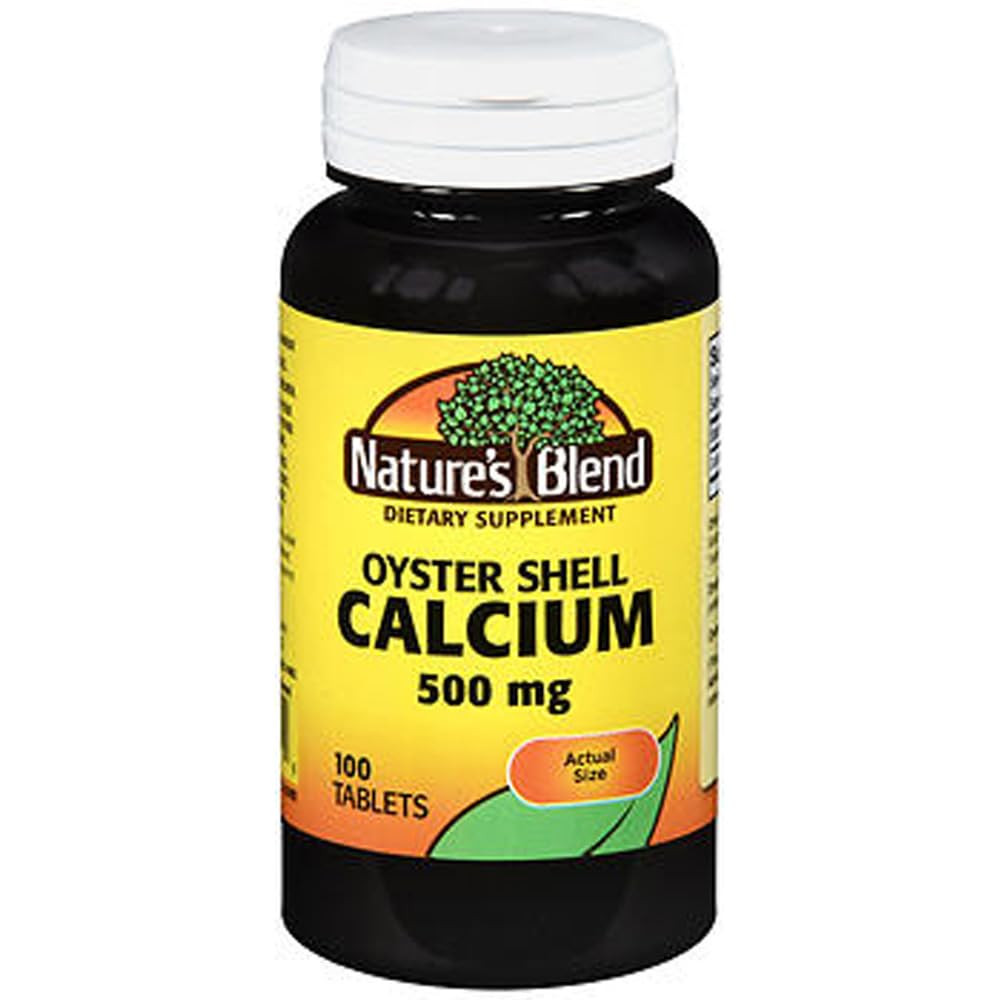 Nature's Blend Oyster Shell Calcium 500 mg Tablets - 100 ct, Pack of 3