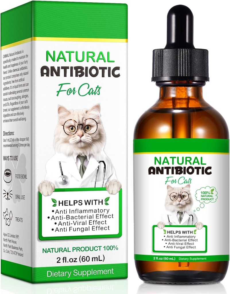 Cat Antibiotics, Αντιβιοτικά για γάτες, Natural Cat Antibiotics Multivitamin βοτανικά συμπληρώματα 60ml