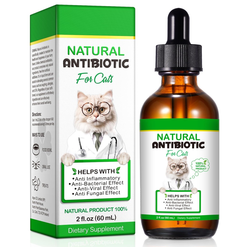 Cat Antibiotics, Αντιβιοτικά για γάτες, Natural Cat Antibiotics Multivitamin βοτανικά συμπληρώματα 60ml