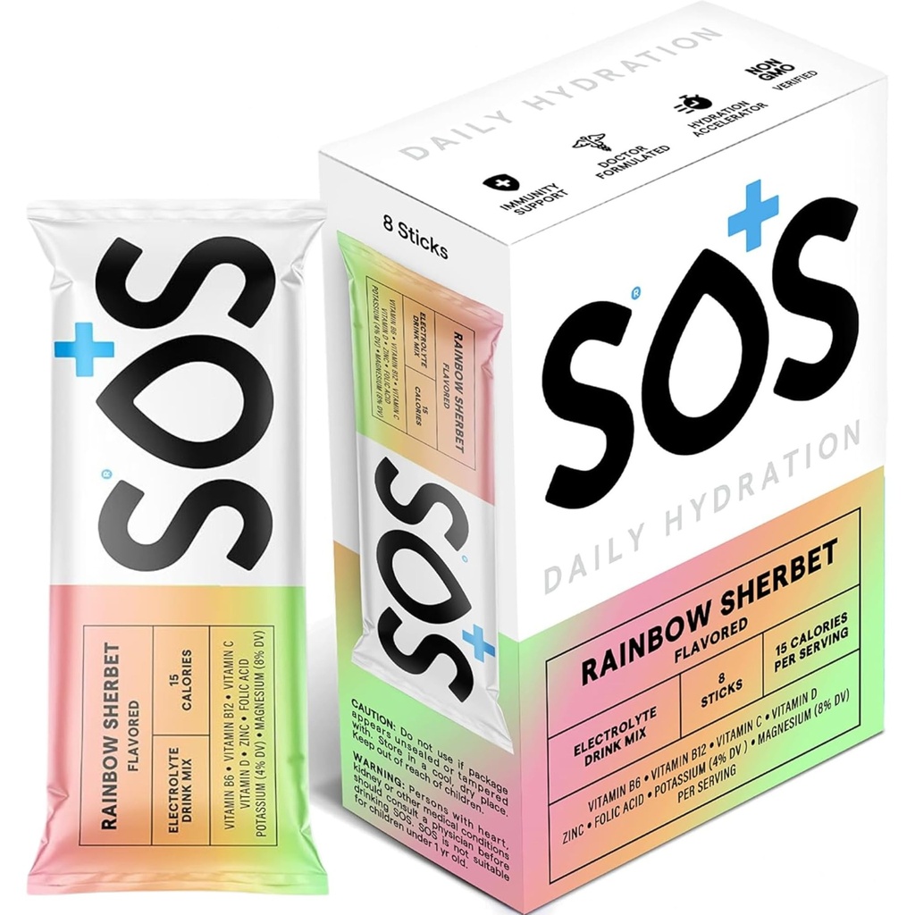 SOS Hydration Electrolyte Powder Stick Packs 